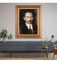 Altın Varaklı Paspartulu Çerçeveli Tablo rv1363