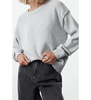 Stil Modern Kadın Regular Standart Kol Bisiklet Yaka Geniş Kalıp Basic Triko Kazak