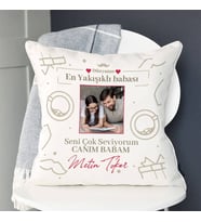 Kişiye Özel Canım Babam Fotoğraf Baskılı Yastık