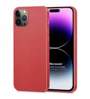 Microsonic Matte Silicone Apple iPhone 14 Pro Max Kılıf Kırmızı