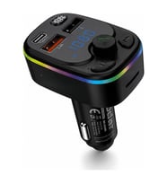 Bluetooth 5.3 Fm Transmitter Pd 20W Şarj Cihazlı Led Ekranlı Rgb Aydınlatmalı Siyah ND1100