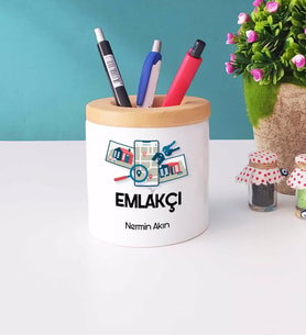 Emlakçı Tasarımlı Kişiye Özel Hediye Emlakçı Kalemlik
