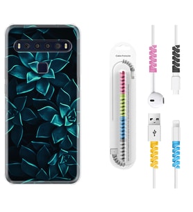 TCL 10L 10 Plus 10SE 20E 20SE 30SE L7 Kılıf Kablo Koruma Spiral Silikon Mistik Çiçekler 1650