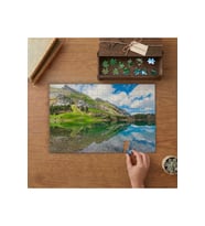 Suya Dağların Yansıması - Manzara Tasarımı 240 parça Ahşap Puzzle Ahşap Kutuda MP02442