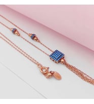 Gümüş Zirkon Taşlı Sallantılı Kolye 925 Ayar (Karışık)