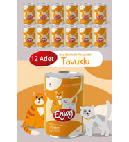 Enjoy Tavuklu Kedi Konservesi Sos İçinde Et Parçacıklı 400 Gr x12