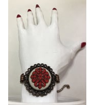 Kanaviçe İşleme Bileklik (Kırmızı-Kırmızı)
