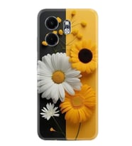 Infinix Hot 50i Kılıf Boutique Baskılı Resimli Sarı Beyaz Çiçek Pcode -044