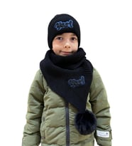 Benittokids Çocuk Yazı Detaylı Bere Atkı Takımı 7019