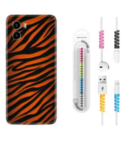 Vivo Y15S Y32 Y33S Y51 Y53S Kılıf Kablo Koruma Spiral Silikon Leopar Yeni 1676