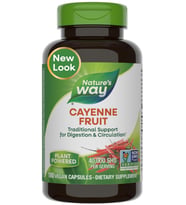 Nature's Way Cayenne Pepper, Traditional Digestion and Circulation, Naturally-occurring Capsaicin, Project Verified, Gluten Free, 180 Vegetarian Capsul.Abd Menşei.
