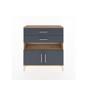 Arges Şifonyer 2 Raflı 2 Çekmeceli 2 Kapaklı 88x30x96 Çam-Antrasit