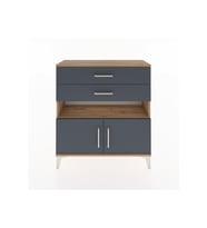 Arges Şifonyer 2 Raflı 2 Çekmeceli 2 Kapaklı 88x30x96 Çam-Antrasit