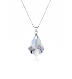 925 Ayar Swarovski Taşlı 16mm Crsytal Ab Kadın Gümüş Kolye