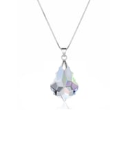 925 Ayar Swarovski Taşlı 16mm Crsytal Ab Kadın Gümüş Kolye