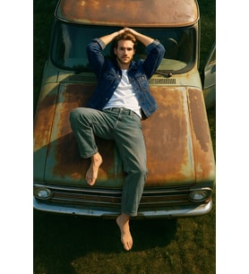 Erkek Skater Fit Jean Pantolon Tint Yeşil
