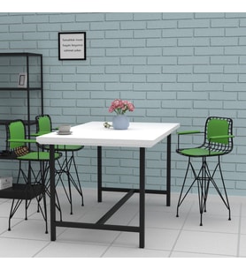 Knsz ufak boy tel bar sandalyesi 1 li uslu syhyşl kolçaklı sırt minderli 55 cm oturma yüksekliği mutfak bahçe cafe ofis