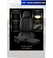 jeep grand cherokee 2000 Koltuk ve Kılıf uyumlu Minder Lüks Siyah Yastık 2 Minder 2 Yastık