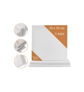 30x30 cm 3 Adet  Kare Boş Tuval Tablo