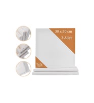 30x30 cm 3 Adet  Kare Boş Tuval Tablo