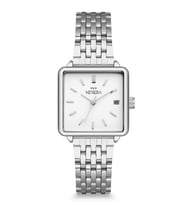 Newera Watch Metal Kordon Takvimli Kare Kadın Kol Saati NWW00003 (Gümüş)