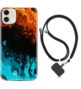 Apple iPhone 11 12 13 Mini Kılıf Boyun Askılı Silikon Orange Blue Color 1665