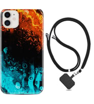 Apple iPhone 11 12 13 Mini Kılıf Boyun Askılı Silikon Orange Blue Color 1665