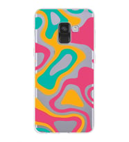 Samsung Galaxy A8 (2018)  Kapak Renkli Desen Tasarımlı Şeffaf Silikon Kılıf