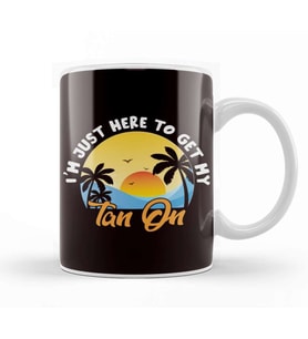 Tan Beach Island Vacation Ocean Traveler Sunset Sunrise Sun Kupa Bardak Porselen