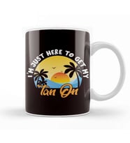 Tan Beach Island Vacation Ocean Traveler Sunset Sunrise Sun Kupa Bardak Porselen