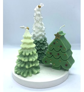 Mummi Candle Dekoratif 3'lü Yılbaşı Ağacı Soya Mum