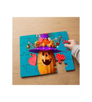 Halloween Balkabakları Tasarımlı 24 Parça Ahşap Çocuk Puzzle MPK0015