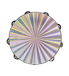Jwin JDF-2505 Ahşap-Yansıtıcılı Parlak Plastik Tef Metal Zilli (25cm) Orff - Ritim Aleti