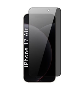 iPhone 17 Air Uyumlu Tam Kaplayan Hayalet Cam Siyah Karartma Ekran Koruyucu Cam Anti-Static