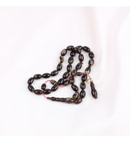 Kadim Katalin Eski Kalemlik Obje Usta İşi İmzalı Beyzi Kesim 8x13mm Tesbih -Çekoslovak