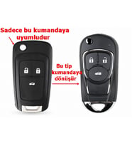 Opel Astra J Insignia Uyumlu Çevirici Modifiye Dönüşüm Kumanda Anahtar Kabı Oto Anahtarlık Logolu