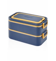 Vagonlife 2000 ML 2 Kat Paslanmaz Çelik Çorba Kaseli Bento Lunch Box Yeni Nesil Sefer Tası -FFLBOX01029 (Lacivert)