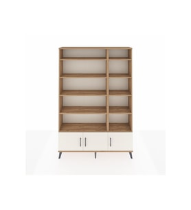 Arges Dolap 10 Raflı 3 Kapaklı 132x30x195 Çam-Aytaşı/Çam