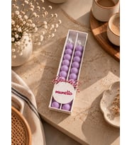 Mumelia Bubble Şamdan - Doğal Soya Kutulu Dekoratif Mum - 2'li - Mor - 1 Kutu