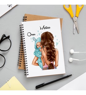 Anne - Oğul Baskılı Defter Kişiye Özel