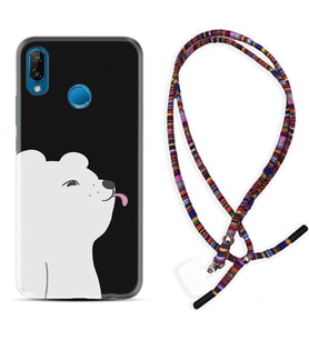 Huawei P20 Lite Mate 10 20 Lite Pro P40 Lite KılıfBoyun Asklı Rasta Silikon Panda Sevimli 1738