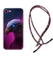 Apple iPhone 5 6 7 8 Plus Se XR Kılıf Boyun Asklı Rasta Silikon Kartal 1622