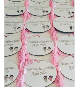Kişiye Özel Pleksi Bebek Magnet Hatıra (Altın)