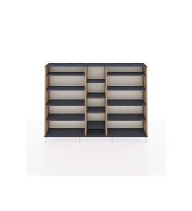 Arges Dolap 11 Raflı  220x30x163 Çam-Antrasit