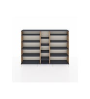 Arges Dolap 11 Raflı  220x30x163 Çam-Antrasit