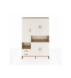 Arges Dolap 10 Raflı 2 Çekmeceli 5 Kapaklı 132x30x195 Çam-Aytaşı/Aytaşı