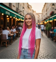Afrika Örgüsü Ve Rasta İçin Sen Ombreli / Platin / Pembe