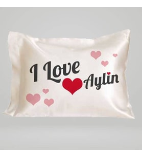 Kişiye Özel Sevgililere Özel İsim Yazılı I Love You Yastık