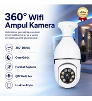 Akıllı Kablosuz IP Kamera Wifi 360 Derece Hareketli Gece Görüş Ses Kayıtllı Ampul Kamera Güvenlik Kamerası