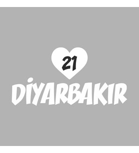 Kalpli 21 Diyarbakır Araba Sticker siyah 20x15 CM (Beyaz)